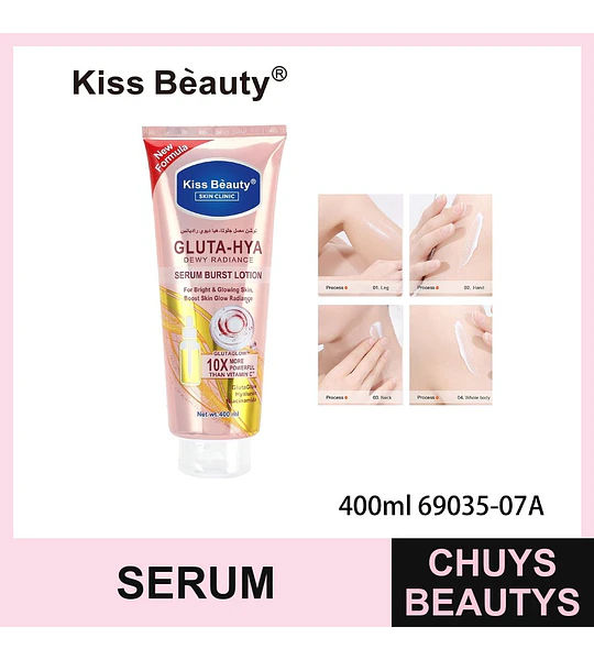 Loción Corporal Serum Kiss Beauty Gluta-Hya Dewy Radiance para Piel Luminosa