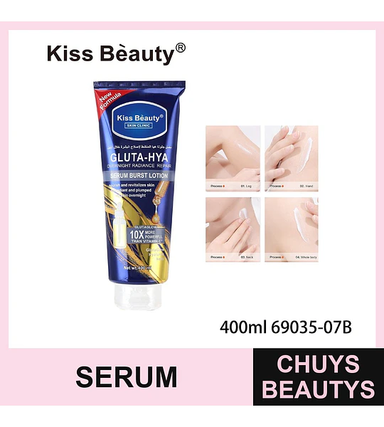 Kiss Beauty Gluta-Hya Serum Burst Lotion Reparador Radiante Noche