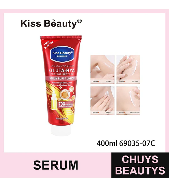 Kiss Bèauty Gluta-Hya Serum Burst Lotion Pro-Age Restore con Colágeno