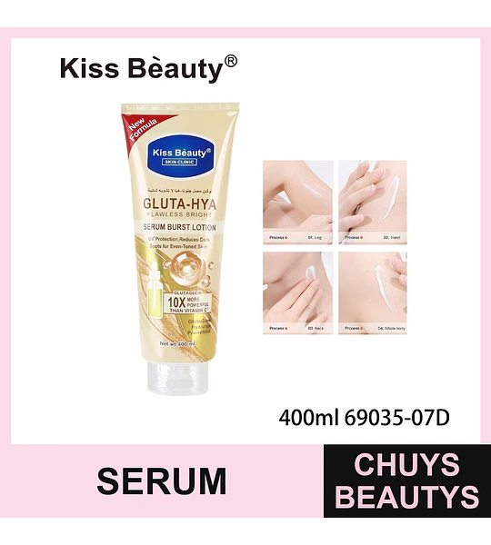 Serum Burst Lotion Corporal Flawless Bright Gluta-Hya Kiss Beauty con Protección UV