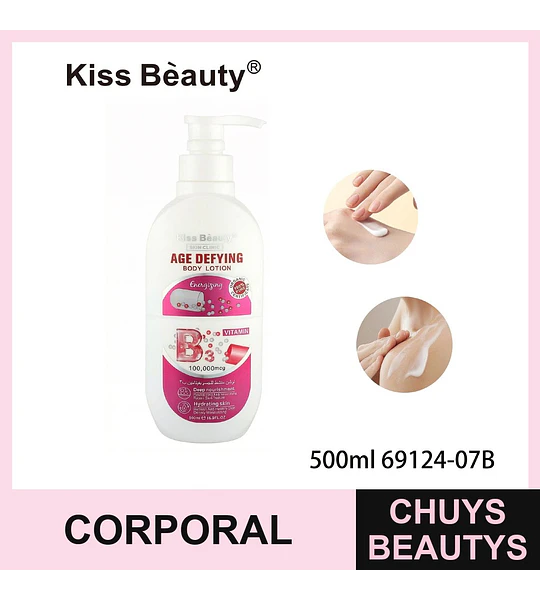 Loción Corporal Antiedad Energizante con Vitamina B3 Kiss Beauty