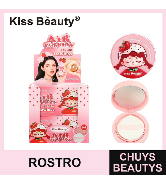 Base de Maquillaje Air Cushion Flawless Kiss Beauty con Repuesto