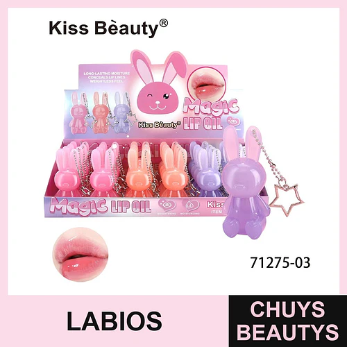 Aceite Labial Mágico Hidratante con Diseño Conejo de Kiss Beauty - Chuys Beautys | Chuys Beautys