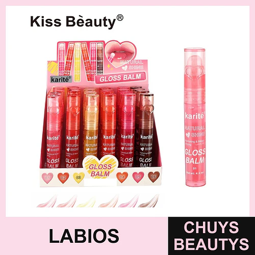 Bálsamo labial hidratante con brillo natural Karité Kiss Beauty - Chuys Beautys | Chuys Beautys