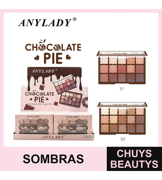 Paleta de Sombras de Ojos AnyLady Chocolate Pie con 16 Tonos