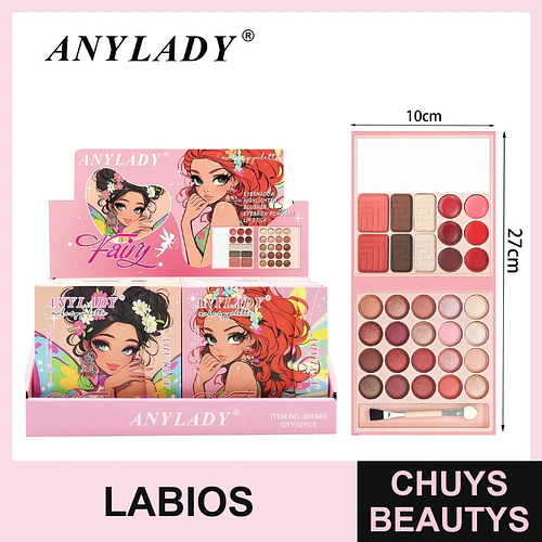 Paleta de Maquillaje Completa Fairy de ANYLADY con Sombras y Labiales - Chuys Beautys | Chuys Beautys