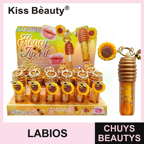 Aceite labial hidratante con miel en formato llavero Amoiris Kiss Beauty - Chuys Beautys | Chuys Beautys