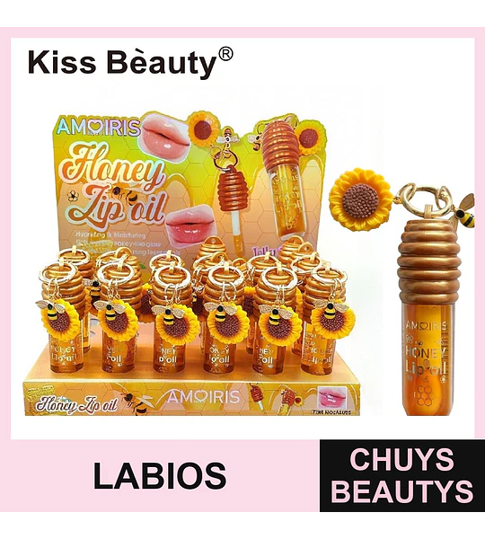 Aceite labial hidratante con miel en formato llavero Amoiris Kiss Beauty