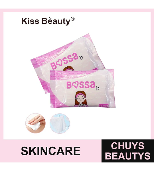 Toallitas Húmedas Refrescantes Kiss Beauty Bossa para Limpieza Facial