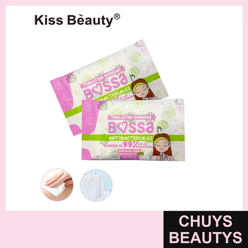 Toallitas Húmedas Antibacteriales con Aloe Vera Kiss Bèauty - Chuys Beautys | Chuys Beautys