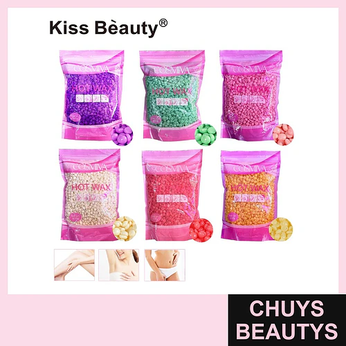 Cera Depilatoria Caliente en Perlas Kiss Bèauty 500g Surtido de Colores - Chuys Beautys | Chuys Beautys