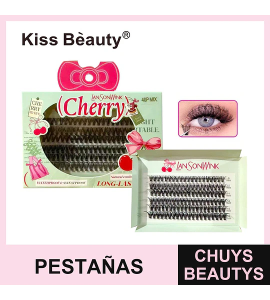 Pestañas Postizas Individuales 3D Cherry LansonWink Kiss Beauty E-8015