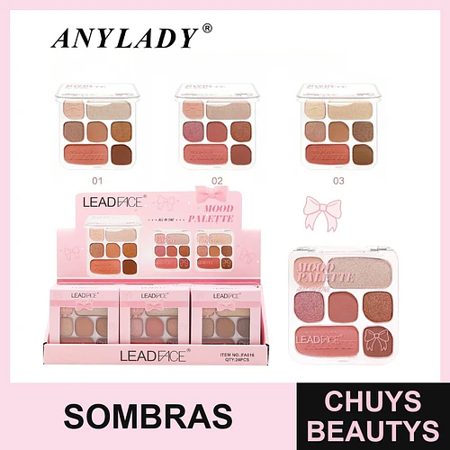 Paleta de Sombras y Rubor LEADFACE Mood Palette All in One 6 Tonos - Chuys Beautys | Chuys Beautys