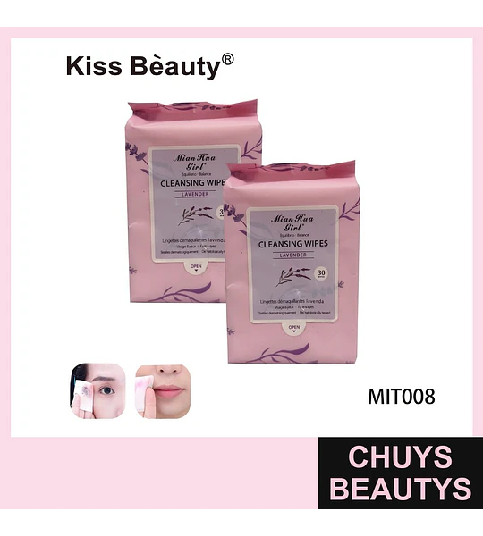 Toallitas desmaquillantes equilibrantes de lavanda Kiss Beauty