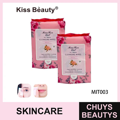 Toallitas Limpiadoras y Desmaquillantes de Rosas Kiss Beauty Mian Hua Girl - Chuys Beautys | Chuys Beautys