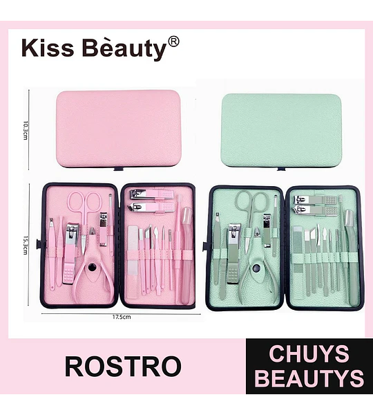 Set de Manicura y Pedicura Profesional Kiss Bèauty con Estuche Compacto