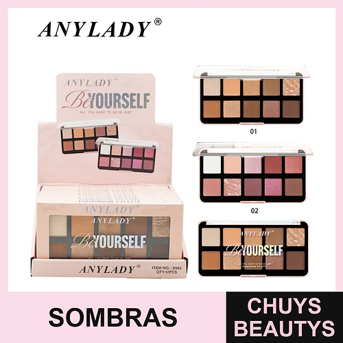 Paleta de Sombras de Ojos ANYLADY Be Yourself con 10 Tonos Versátiles - Chuys Beautys | Chuys Beautys