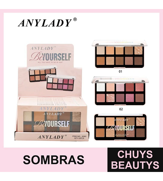 Paleta de Sombras de Ojos ANYLADY Be Yourself con 10 Tonos Versátiles