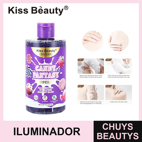 Gel de Ducha Iluminador e Hidratante Candy Fantasy Kiss Beauty - Chuys Beautys | Chuys Beautys