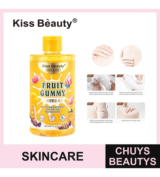 Gel de Ducha Kiss Beauty Fruit Gummy Blanqueador e Hidratante