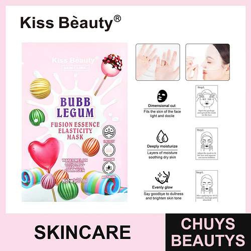 Mascarilla Facial de Esencia Elástica con Sandía y Colágeno Kiss Beauty - Chuys Beautys | Chuys Beautys