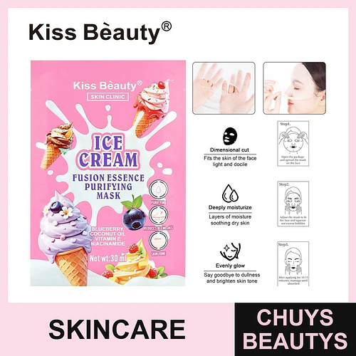 Mascarilla facial purificante con esencia de helado Kiss Beauty - Chuys Beautys | Chuys Beautys