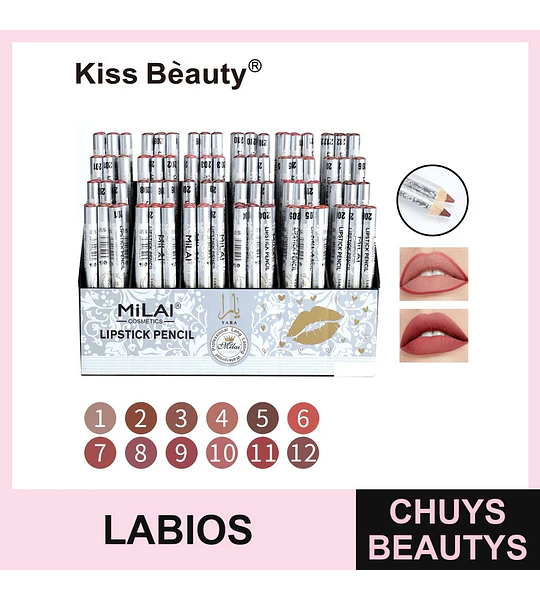 Lápiz labial delineador MiLAI Cosmetics de larga duración y a prueba de agua