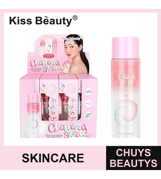 Spray Fijador e Hidratante 3 en 1 Kiss Beauty Clawing para Maquillaje