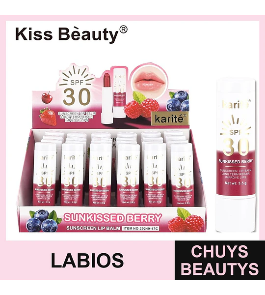 Bálsamo Labial Protector Solar SPF 30 Sunkissed Berry Kiss Beauty