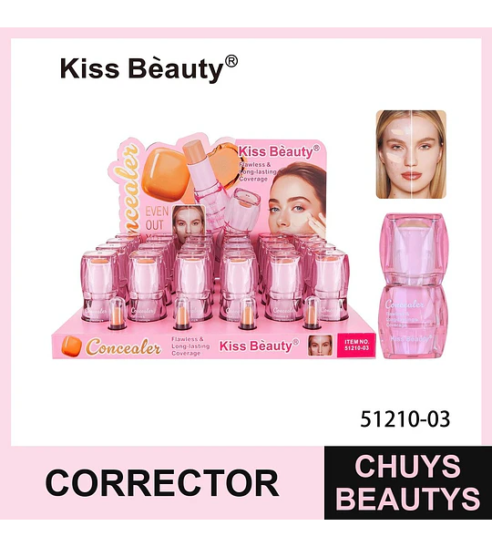 Concealer en Barra Kiss Beauty de Larga Duración y Cobertura Impecable