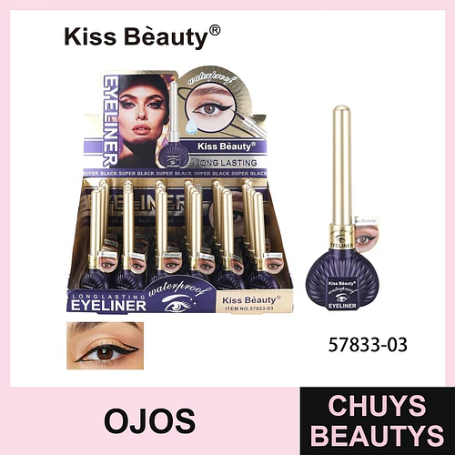Eyeliner líquido Kiss Beauty larga duración y resistente al agua - Chuys Beautys | Chuys Beautys
