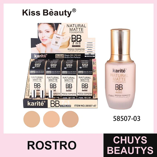 Base de Maquillaje Karité BB Cream 7 en 1 Natural Matte con Vitamina C y SPF50 - Chuys Beautys | Chuys Beautys