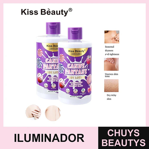 Loción corporal hidratante iluminadora Kiss Beauty Candy Fantasy - Chuys Beautys | Chuys Beautys