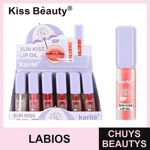 Aceite labial con protección solar SPF 50 PA++ Kiss Beauty Karité - Chuys Beautys | Chuys Beautys
