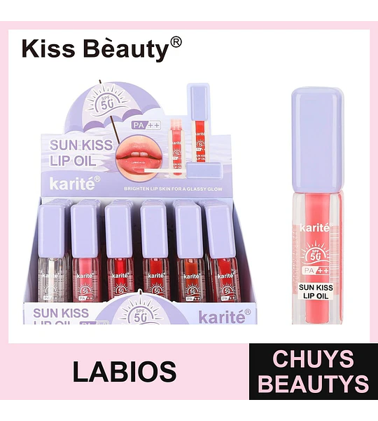 Aceite labial con protección solar SPF 50 PA++ Kiss Beauty Karité
