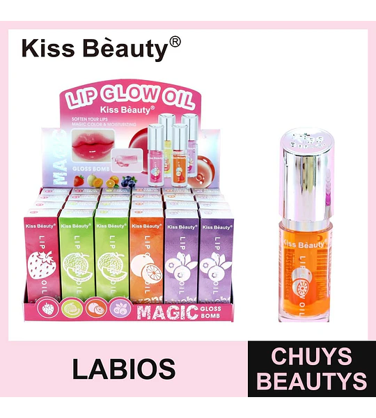 Aceite Labial Hidratante y Color Mágico Kiss Beauty Lip Glow Oil