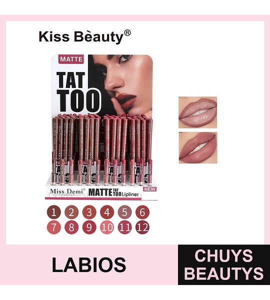 Delineador de Labios Matte Tattoo Kiss Beauty Miss Demi