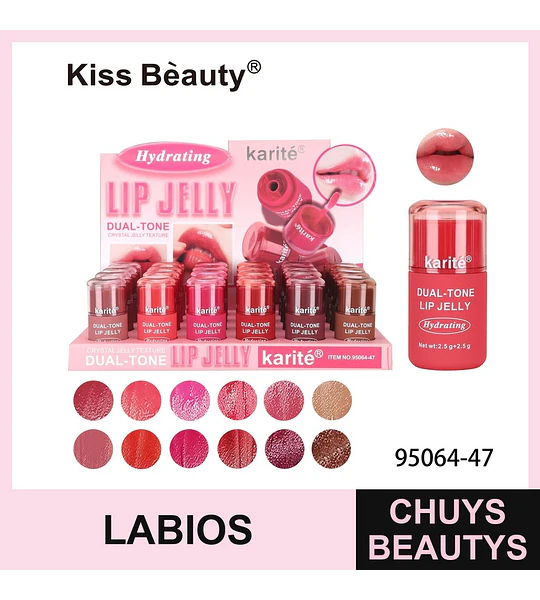 Jelly Labial Dual-Tone Hidratante Karité para Labios Suaves