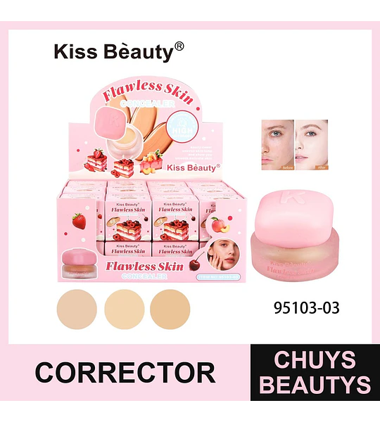 Corrector de Alta Cobertura Flawless Skin Kiss Beauty