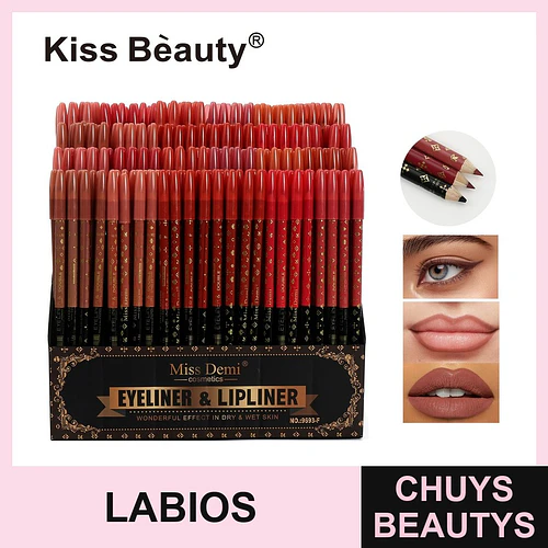Delineador de Ojos y Labios Doble Función Miss Demi, Set de 12 Tonos Versátiles - Chuys Beautys | Chuys Beautys