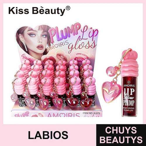 Brillo Labial Plumping Hidratante Kiss Beauty AMOIRIS con Charm Corazón - Chuys Beautys | Chuys Beautys