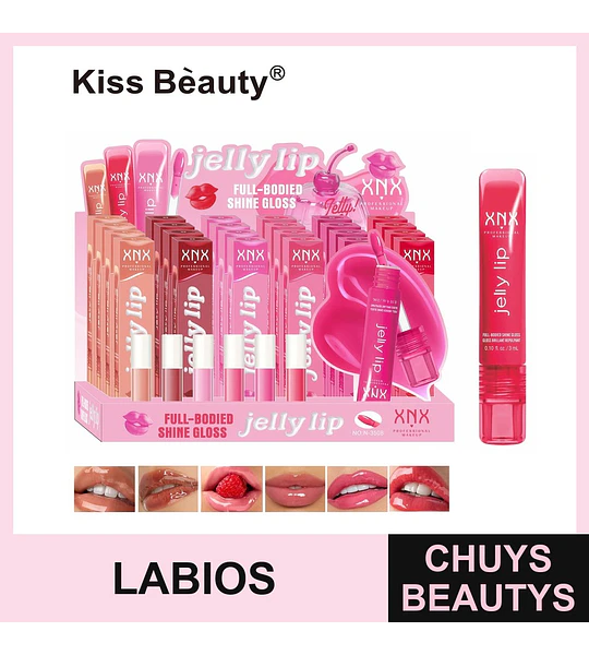 Brillo labial efecto gel Kiss Beauty XNX Full-Bodied Shine Gloss