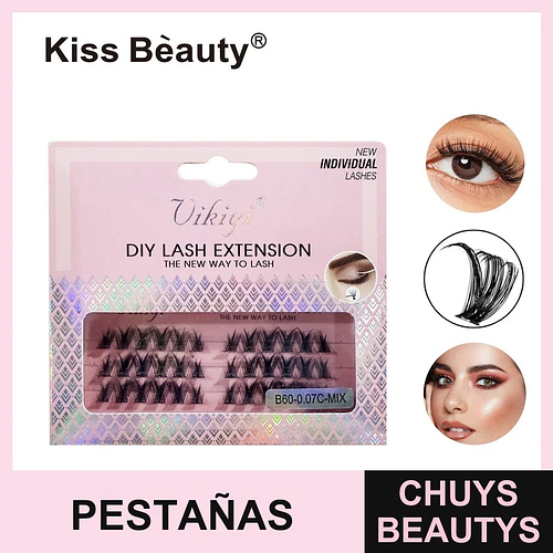 Pestañas Individuales DIY Extensiones Vikiyi Kiss Bèauty B60-0.07C-MIX - Chuys Beautys | Chuys Beautys