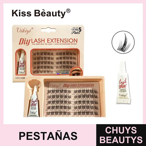 Extensiones de Pestañas Individuales DIY Vikiyi con Pegamento Impermeable - Chuys Beautys | Chuys Beautys