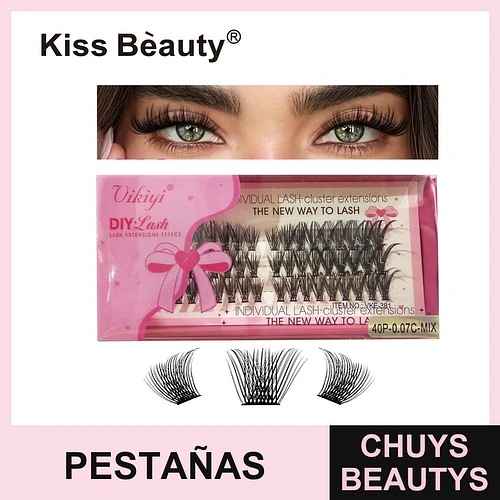 Kiss Beauty Vikiyi Pestañas Postizas Individuales en Racimo Efecto Extensiones - Chuys Beautys | Chuys Beautys