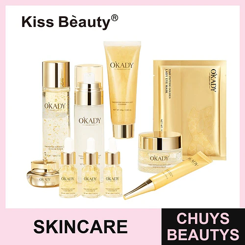 Kit de Cuidado Facial Anti-Edad con Oro y Péptidos OKADY Golden Lady - Chuys Beautys | Chuys Beautys