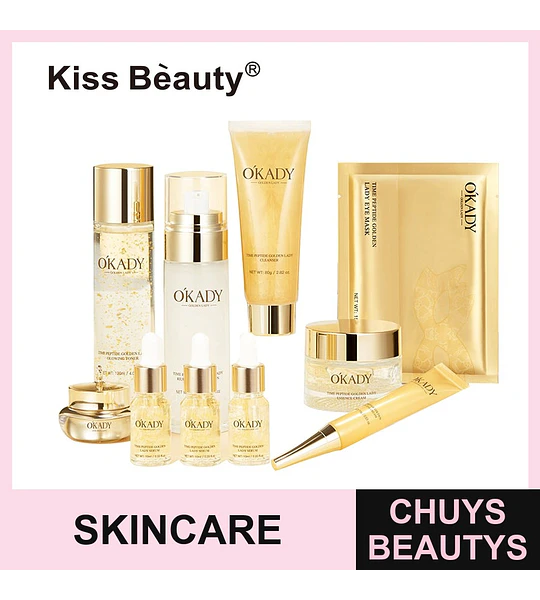 Kit de Cuidado Facial Anti-Edad con Oro y Péptidos OKADY Golden Lady