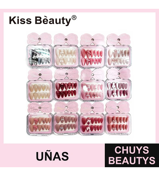 Uñas postizas almendradas variadas Kiss Bèauty GO-906