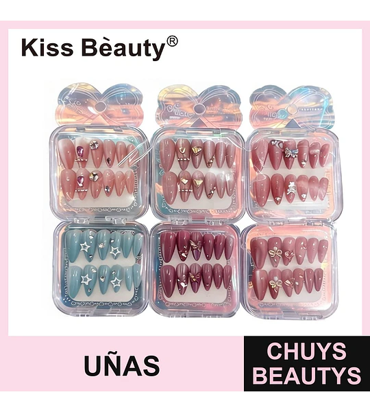 Uñas Postizas Decoradas Variadas Kiss Bèauty GO-909