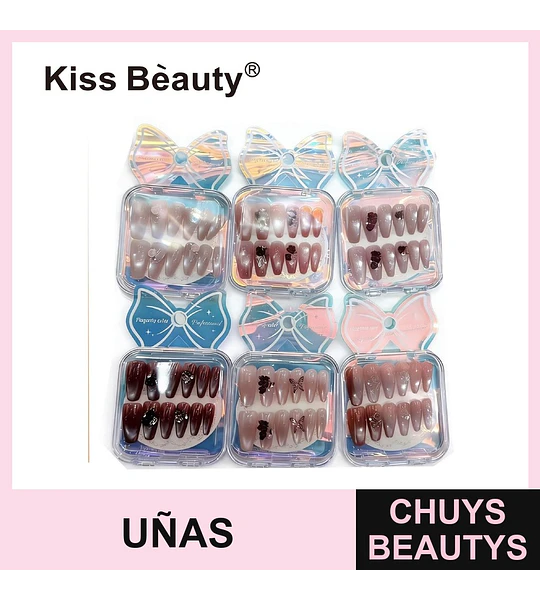 Uñas Postizas Press-On Kiss Bèauty con Diseños Variados y Elegantes